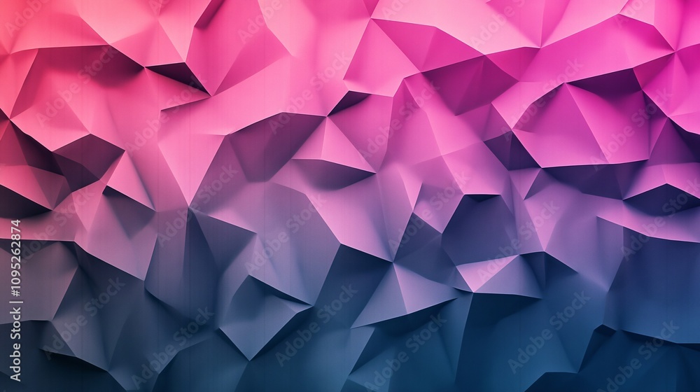 Poster pink and blue low poly background creating stunning visual effect