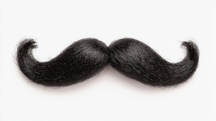 Naklejka premium Dramatic Black Handlebar Mustache Isolated 3D Render Hair Facial Hair Costume Accessory