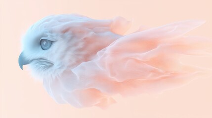 Serene Owl Pastel Dreamy Bird Abstract Art AI Generated Image