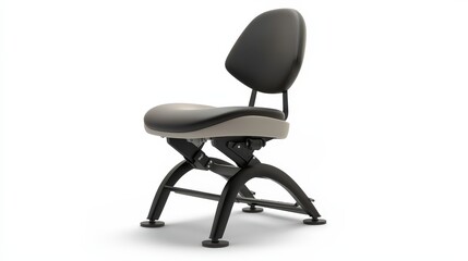 Fototapeta premium Ergonomic office chair with adjustable black seat and backrest for comfort and support