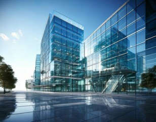 Exterior of a contemporary office building with a clean and sleek appearance