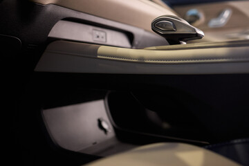 Macro shot of a car gear lever an essential auto part