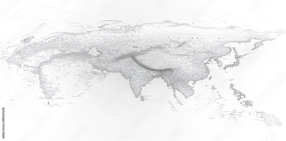 Poster abstract network map showing eurasian connectivity