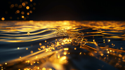 A breathtaking golden hour sunset reflected on the calm ocean waters. Perfect for travel and nature websites.