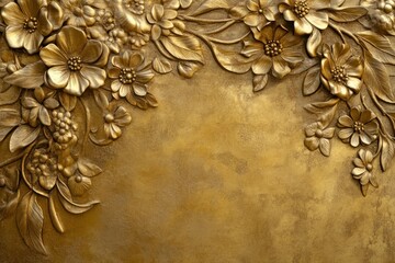 Golden Floral Embossed Design for Elegant Background