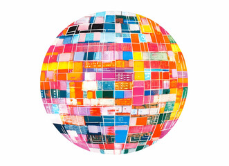 Abstract Circular View of a Wafer Featuring Colorful Circuits in a Vibrant Pattern Representing Modern Technology and Innovation