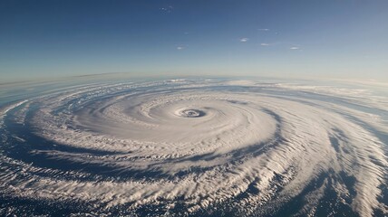 Naklejka premium Image of a tornado on Earth's surface, swirling clouds.