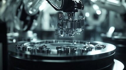 Precision Robotics in Futuristic Industrial Assembly Line