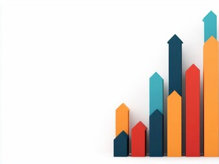 Illustration of a digital ladder with sectors representing steps of growth in an equity fund, structured investment, balanced returns