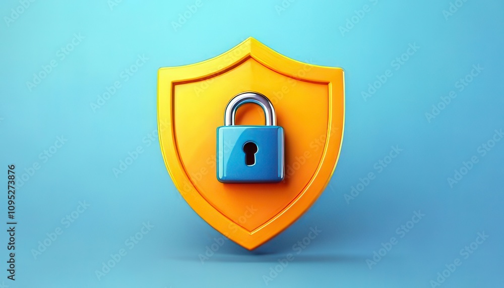 Aufkleber 3d technology enhances cybersecurity with biometrics. bright and colorful digital shield with lock s