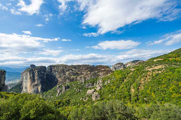 landscape of Meteora rocks