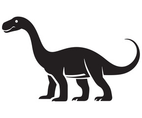 Barosaurus Silhouette on White Background, Minimalist Barosaurus Dinosaur Silhouette, Barosaurus Silhouette Sticker Set, Barosaurus Silhouette Logo Design.