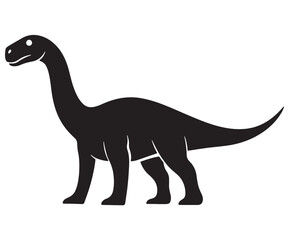 Fototapeta premium Barosaurus Silhouette on White Background, Minimalist Barosaurus Dinosaur Silhouette, Barosaurus Silhouette Sticker Set, Barosaurus Silhouette Logo Design.