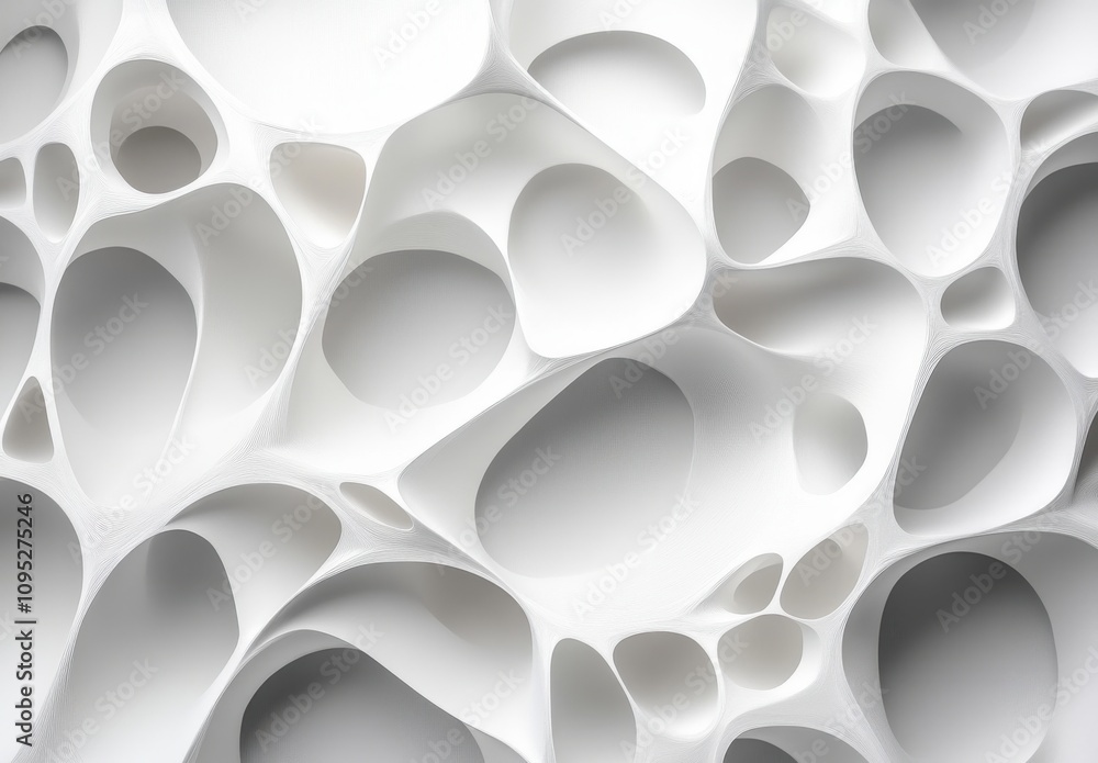 Aufkleber intricate white abstract background with organic shapes and fluid forms creating a modern aesthetic 