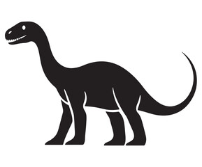Fototapeta premium Barosaurus Silhouette on White Background, Minimalist Barosaurus Dinosaur Silhouette, Barosaurus Silhouette Sticker Set, Barosaurus Silhouette Logo Design.