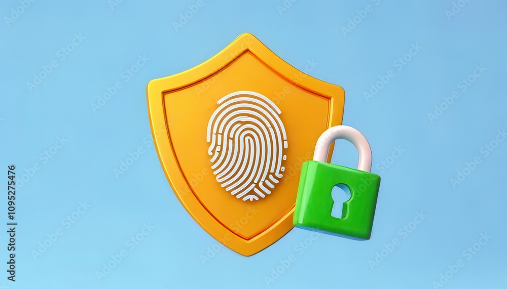 Aufkleber 3d technology enhances cybersecurity with biometrics. conceptual of digital security, featuring a fi
