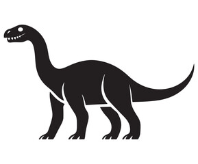 Obraz premium Barosaurus Silhouette on White Background, Minimalist Barosaurus Dinosaur Silhouette, Barosaurus Silhouette Sticker Set, Barosaurus Silhouette Logo Design.