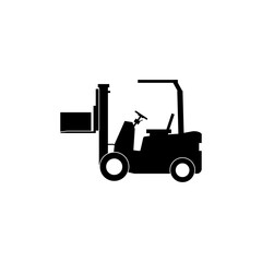Forklift vector icon, Marine port vector icon. Seaport silhouette icon vector