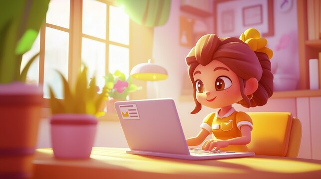 Cold Email Outreach Pastel colored 3D cartoon style illustration.