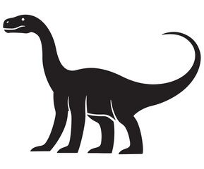 Barosaurus Silhouette on White Background, Minimalist Barosaurus Dinosaur Silhouette, Barosaurus Silhouette Sticker Set, Barosaurus Silhouette Logo Design.