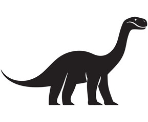 Fototapeta premium Barosaurus Silhouette on White Background, Minimalist Barosaurus Dinosaur Silhouette, Barosaurus Silhouette Sticker Set, Barosaurus Silhouette Logo Design.