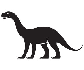 Obraz premium Barosaurus Silhouette on White Background, Minimalist Barosaurus Dinosaur Silhouette, Barosaurus Silhouette Sticker Set, Barosaurus Silhouette Logo Design.