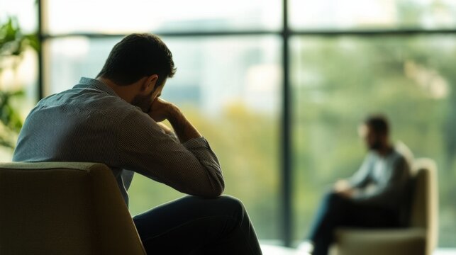 Mental health stigma in the workplace, Reflecting the hidden battles within professional environments, photography style