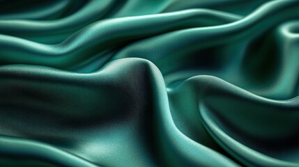 Obraz premium Teal Silk Fabric Draped in Soft Waves