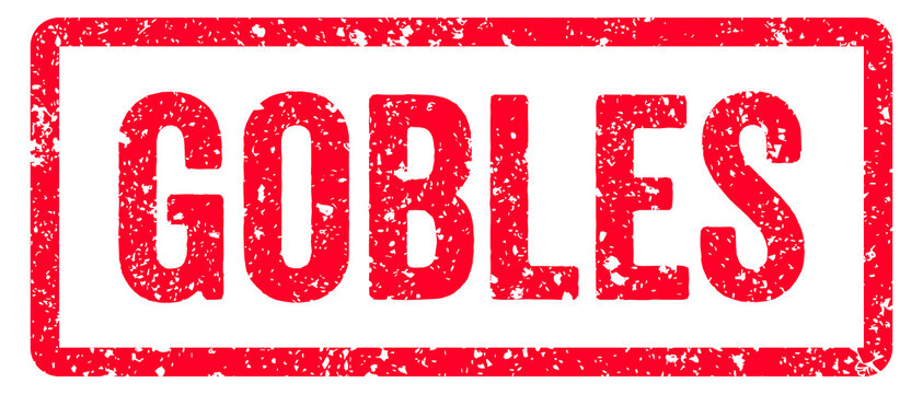 Gobles Stamp Transparent Seal, Red Grunge Gobles Word Rubber Stamp Seal Text Effect