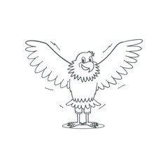 Eagle Mascot Logo silhouette Vector Wings Spread Design
