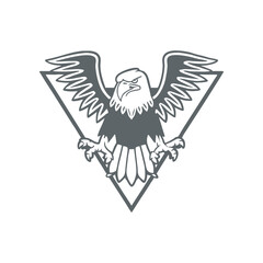 Eagle Mascot Logo silhouette Vector Wings Spread Design