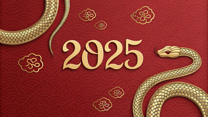 2025 Chinese lunar new year, year of the snake concept