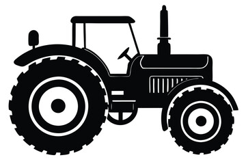 old tractor vector silhouette illustration. EPS File