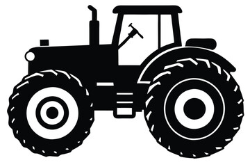 old tractor vector silhouette illustration. EPS File