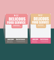 Food flyer design template with restaurant and business