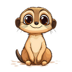 Funny meerkat isolated transparent background