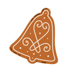 Christmas Gingerbread Cookies. Winter sweet homemade biscuits in different shapes isolated on white background.