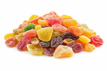 Assorted Dried Fruit Mix on White Background