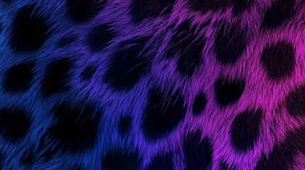 Abstract animal fur pattern in vibrant gradient shades of blue and purple with a textured design