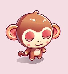 Cute Chibi Monkey Character 