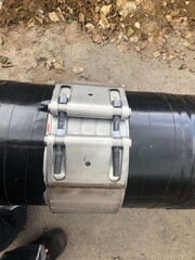 Luftleitung ist Isoliert und mit einer Kupplung verbunden