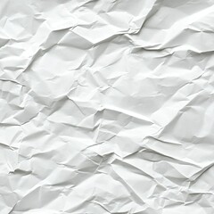 Obraz premium Bird's-Eye View of Crumpled White Paper Texture Abstract Composition, Monochrome Image, Wrinkled Surface, paper texture, white background paper texture, crumpled paper, monochrome image
