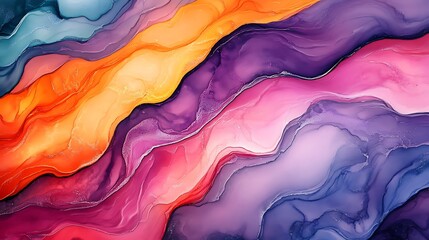 Seamless fluid abstract alcohol ink art with colorful marble-like patterns