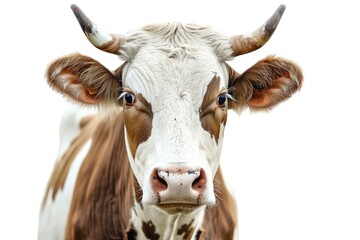 Naklejka premium Black and white cow isolated