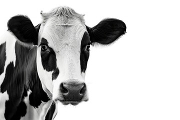 Black and white cow isolated
