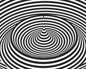  Black and white abstract rotated lines.vortex form. Geometric art. Design element. Digital image with a psychedelic stripes.Design element for prints, web, template