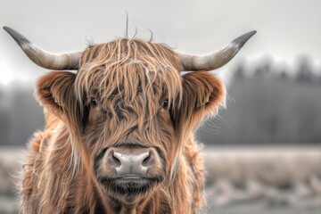 Black and white cow isolated