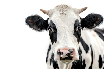 Black and white cow isolated