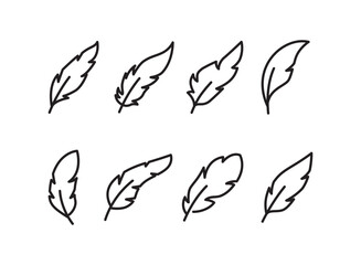 Feather icon vector, sign, symbol, logo, illustration, editable stroke, flat design style isolated on white linear