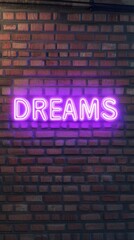 Fototapeta premium Dreams Neon Sign: Neon pink 